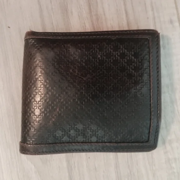 Authentic Gucci Wallet Color Brown Men's Bi-fold Geniune Leather - Picture 2 of 13